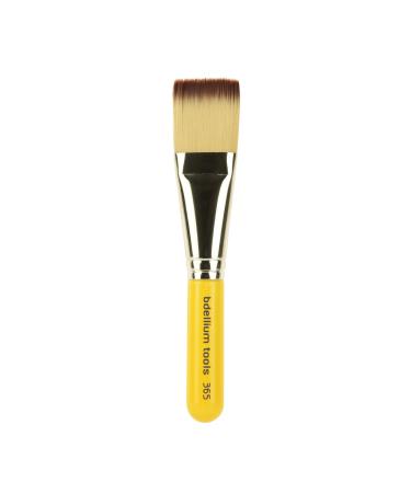 Bdellium Tools Professional Makeup Brush - Travel Series 365 Square Mask - Short Wooden Handle for Convenient Travel For Applying Face Masks (Yellow 1pc)