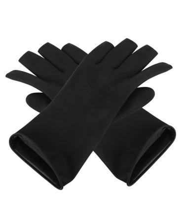 BIUDECO 1 Pair Waterproof Gloves Black Gloves Fashion Gloves Sleek Gloves Hair Care Gloves Fingerless Gloves Accessories for Gloves for Hair Dye Hair Washing Tools Hair Salon Gloves Rubber 24.50X13.00X0.10CM