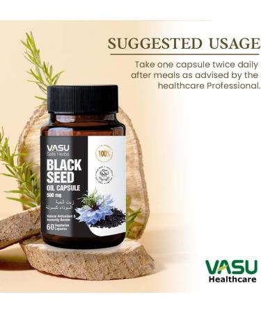 Vasu Safe Herbs Black Seed Oil Capsules 120 Softgels - Black Seed Oil Cold Pressed Nigella Sativa Kalonji 500mg Herbal Wellness with Omega 3 6 9 Non-GMO Gluten-Free Vegan - Buy Online on GoSupps.com