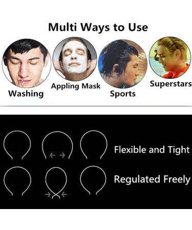 Metal Hair Bands for Men Women's Headbands Beauty Care Unisex Black Wavy Spring Sports for Men's Hair Band Hoop Clips Women Accessories Simple Elastic Non Slip Wide Headwear Bandeau Outdoors - Buy Online on GoSupps.com