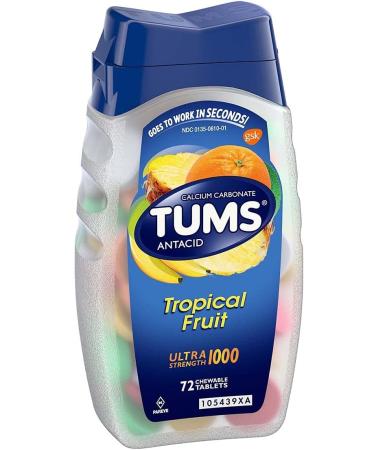 TUMS Ultra Strength 1000 Chewable Tablets - Assorted Tropical Fruit Flavor - 72 ct - Buy Online on GoSupps.com