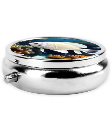 White-Golden Round Pill Box Organizer - 3 Compartments for Travel & Purse | Portable Pill Storage Solutions - Buy Online on GoSupps.com
