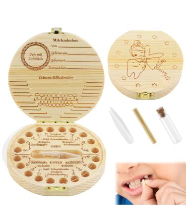 Milk tooth jar wooden tooth box milk teeth boys love anger and milk teeth fairy milk tooth box girls for maintaining and presentation of milk teeth