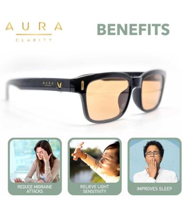 Aura Clarity Migraine Glasses | Blue Light Blocking FL-41 Glasses for Men and Women | Anti Blue Light | Ultra-Lightweight and Chic Design - Buy Online on GoSupps.com