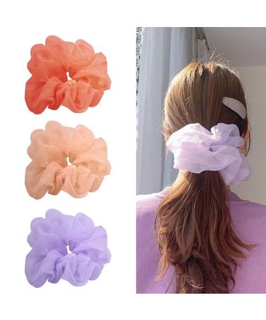 Mzwodmu White Tulle Hair Scrunchie for Women and Girls - Solid Color Ponytail Holder - Buy Online on GoSupps.com
