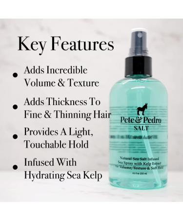 Pete & Pedro SALT Natural Sea Salt Spray for Instant Volume, Texture, & Thickness | Light Hold for Men & Women | Texturizing & Thickening Hair Spray - 2 oz - Buy Online on GoSupps.com