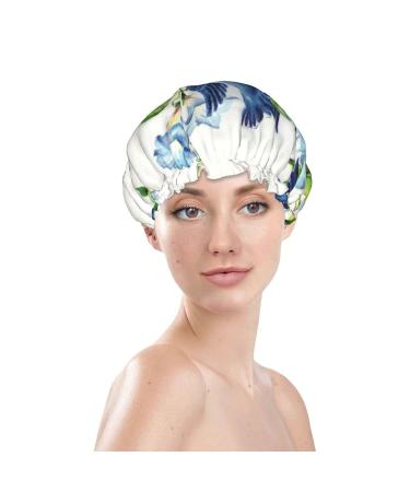 Happy Bluebirds Waterproof Shower Cap for Women - One Size Fits All - Ideal for All Hair Types - Buy Online on GoSupps.com