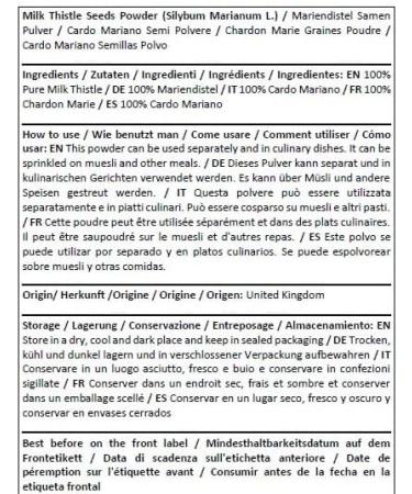 Herba Organica Milk Thistle Seeds Powder - Silybum Marianum L (100g) 100 Ounce (Pack of 1) - Buy Online on GoSupps.com