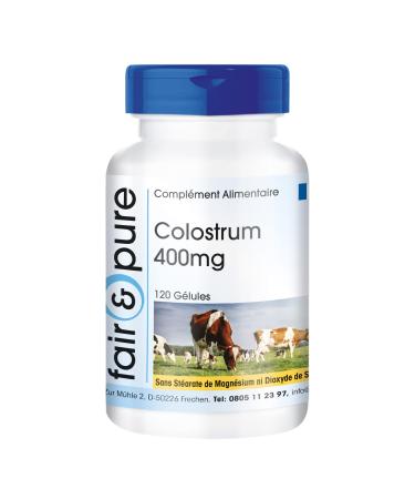 Fair & Pure - Colostrum 400mg - 120 fair & pure capsules - standardized to 30% immunoglobulin G - highly dosed and bioavailable - German quality manufacture