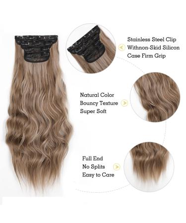 YDDM 20 Inch Wavy Clip-In Hair Extensions - Affordable Synthetic Hair Full Head Set for Women - 4 Pieces - Buy Online on GoSupps.com