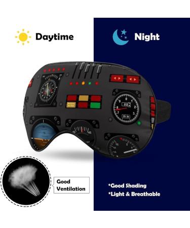 Airplane Instrument Panel Sleep Mask - Adjustable Blindfold for Men and Women - Blocks Light for Travel, Napping, and Sleeping - Buy Online on GoSupps.com