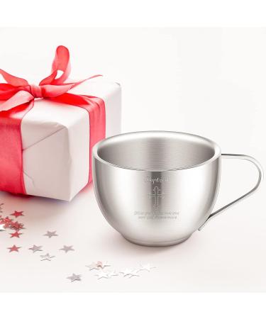 Personalized Baby's First Cup - Baptism & Christening Gift - 304 Stainless Steel - Custom Engraved Toddler Cup for New Baby - 6 oz - Buy Online on GoSupps.com