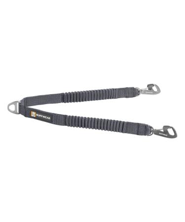 RUFFWEAR Double Track Coupler Dog Lead Coupler For Walking Two Dogs on one Lead Tangle Free Stretch Webbing Absorbs Shock with Lockable Clips Length: 30 cm - Stretches to 48cm Granite Grey