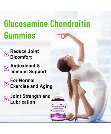 2 Pack Glucosamine Chondroitin Gummies - Glucosamine Chondroitin with MSM Elderberry Turmeric Joint Support Supplement for Adults Men & Women - Blueberry Flavor 120 Cts Blueberry 60 Count (Pack of 2) - Buy Online on GoSupps.com