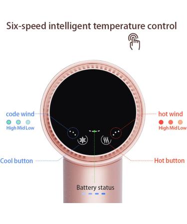 Cordless Hair Dryer with Base Handheld Travel Blower with Magnetic Nozzle and Diffuser Attachments 6 Levels Wind Speed Adjustment Portable Hair Dryer for All Hair Types Blue - Buy Online on GoSupps.com