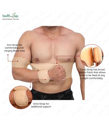 HealthAndYoga GuardNHeal Arm Sling Adjustable Shoulder Immobilizer for Rotator Cuff Support Unisex Skin-Friendly Fits 40-44 (Beige - Buy Online on GoSupps.com