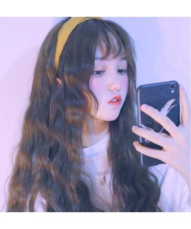 Shop Long Curly Fashion Wigs for Women - Dark Brown & Red Wine - European & American Styles - Buy Online on GoSupps.com