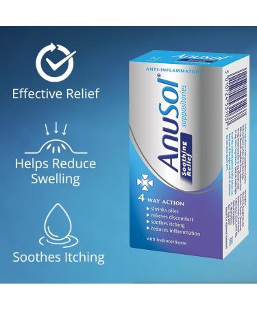 Anusol HC Suppositories (12 Pack) - Effective Relief for Hemorrhoids | Fast International Shipping - Buy Online on GoSupps.com