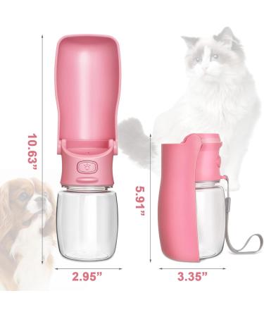 Rainpal Foldable Dog Water Bottle - 12oz Leak Proof Portable Pet Dispenser | BPA-Free Pink Travel Bottle for Hiking & Outdoor Adventures - Buy Online on GoSupps.com