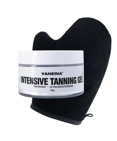 VANERIA Self Tan Gel Medium Brown Sunless self Tanner Instant Self Tanning Gel with Natural Ingredients and Skin Moisturizer.100g without Tanning Gloves