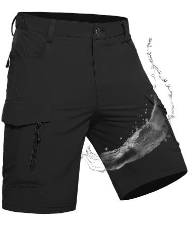 Waspornow short pants men cargo shorts men with 7 bags bermuda working pants men short cargohose hiking pants chinos chinos summer mtb pants hiking shorts L black