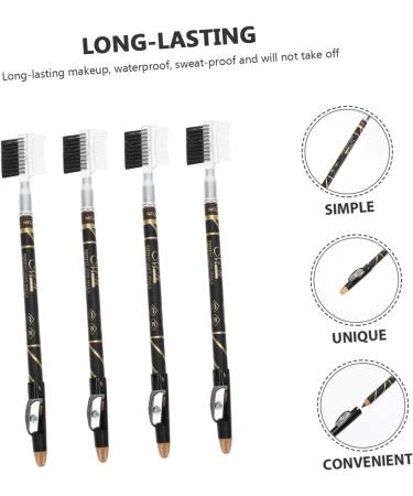 Beavorty 32 Pcs Two-in-one Eyebrow Pencil Eyebrow Pen Waterproof Brown Eyeliner Makeup Tools Brush - Buy Online on GoSupps.com