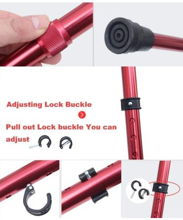 Armpit Crutches Foldable Aluminum Forearm Crutches for Adults and Teenagers Ergonomic Lightweight Adjustable Handles Comfortable Grips (Fuchsia) (Silver) Selfless dedication - Buy Online on GoSupps.com