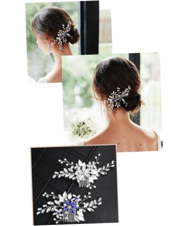 MAGICLULU Artificial Pearl Headdress Rhinestone Hair Accessories Elegant Photo Props Flower Design Hair Comb Bridal Hair Decoration - Buy Online on GoSupps.com
