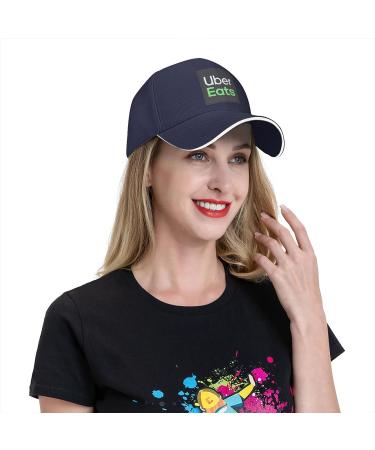 Uber-Eats Summer Sun Hat Baseball Cap | Casual Snapback Washed Sports Cap - Navy, One Size - Buy Online on GoSupps.com