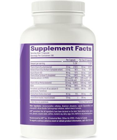 AOR Advanced B Complex Multivitamin Support for Energy Stress and Metabolism Dietary Supplement 90 Capsules (90 Servings) - Buy Online on GoSupps.com
