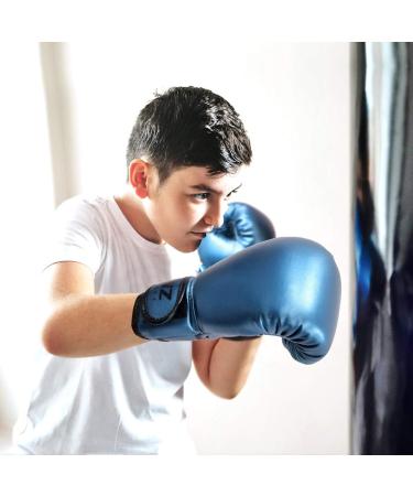 Luniquz Kids Boxing Gloves 4-8 oz | Youth Punching Bag Gloves for Boys & Girls | Blue Sparring Gloves - 6 oz - Buy Online on GoSupps.com