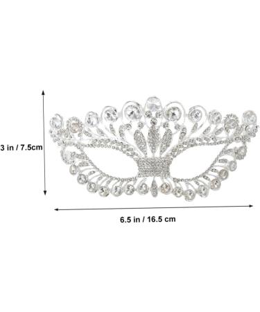 Dechous Venetian Crystal Masquerade Masks for Women | 2-Piece Halloween Costume Accessories | Elegant Silver Masks for Adults - Buy Online on GoSupps.com