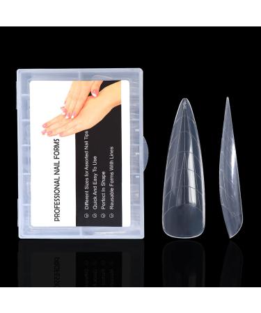 NMKL38 120Pcs Dual Forms Full Cover Nail Tips Upper Arched Extension Mold (Stiletto I)