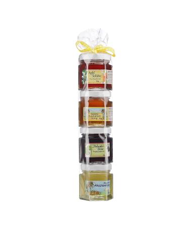Fruit spreads honey gift roll - gift set from the Allg u - 2 x 50g homemade fruit spread and 2 x 50g honey from Germany - gift for fruit spread and honey lovers