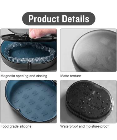 Prosthesis Box & Denture Storage: Black Retainer Container with Cleaner Brush - Ideal for International Shipping - Buy Online on GoSupps.com