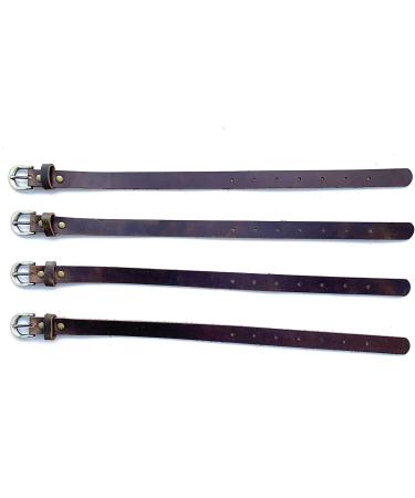 QMYBROW Real Leather Straps 4-Pack | Adjustable Cinch & Stirrup Straps with Metal Buckle | Multi-Purpose Cable Ties in Bourbon Brown - Buy Online on GoSupps.com