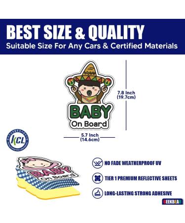 Hispanic Boy Baby on Board Car Sign - Cute and Safe Driving Essential - Buy Online on GoSupps.com