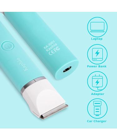 Kaphio Women's Waterproof Bikini Trimmer with 3 Guards - Rechargeable Body & Bikini Hair Clippers in Tiffany Blue - Buy Online on GoSupps.com