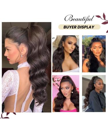 Ponytail Extensions Brown - 40cm Long Curly Synthetic Hair with Bracket | Realistic Braid Accessories - Buy Online on GoSupps.com