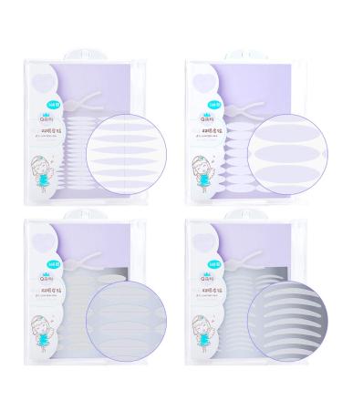 Eyelid Lift Strips 1344Pcs/4Pack Ultra Invisible One/Two Side Sticky Double Eyelid Tape Stickers Medical Fiber Instant Eyelid Lift No Surgery Perfect for Hooded Droopy Uneven Mono-Eyelid 4 Packs/4 Kinds of Eyelid T...