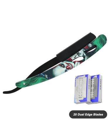 Ghost Shaving Knife - Single Edge Dual Blade Razor for Beard Face Body & Eyebrow | Foldable SUS Black Shaver | Includes 20 Blades | Ideal for International Shipping - Buy Online on GoSupps.com