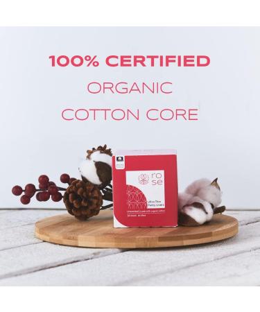 ROSE Ultra-Thin Organic Cotton Panty Liners - Fragrance-Free & Hypoallergenic (24 Count) - Buy Online on GoSupps.com