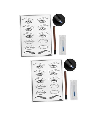 Beavorty 2pcs Microblading Pen Mouth End and White Single Eyebrow Semi-permanent Eye Kit Skin