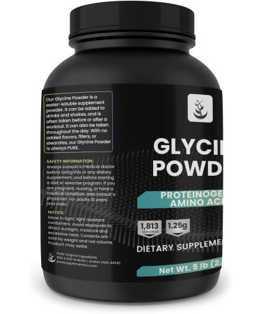 PURE ORIGINAL INGREDIENTS Glycine Powder 5 lb No Magnesium or Rice Fillers Lab Verified 5 Pound (Pack of 1) - Buy Online on GoSupps.com