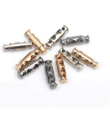 Hole Cord Lock Stopper spring buckle Cord Locks Toggles 30pcs/lot 3 Colors Metal Alloy Stoppers Toggle Cord Locks Drawstring Lock Two Holes For 4mm Cord Nickle (Gun silver 33mmx10mm) 33mmx10mm Gun Silver - Buy Online on GoSupps.com