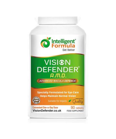 AREDS2 VISION DEFENDER AMD Supplement: Lutein Zeaxanthin Zinc Vitamin E AREDS 2 Eye Vitamins Minerals Nutrients for Eyes. 3 Months Supply (90 tablets) One-A-Day Vegan Eye Supplement. Made in UK