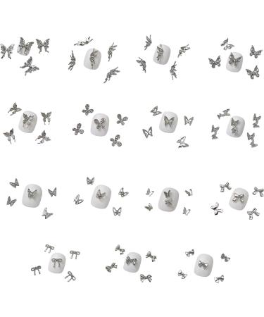 10Pieces Butterfly 3D Alloy Butterfly Silver Butterfly Rhinestones For Acrylic Nails - Buy Online on GoSupps.com