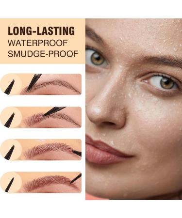 2 in 1 Eyebrow Pencil 4-Tip Eyebrow Pencil 3D Microblading Eyebrow Pencil Waterproof and Sweat-proof Long Lasting Natural Eyebrow Color - Buy Online on GoSupps.com
