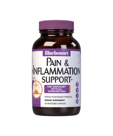 Bluebonnet Nutrition Pain & Inflammation Support for Temporary Physical Overexertion* Non-GMO Vegan Kosher Certified Gluten-Free Soy-Free Dairy-Free 30 Vegetable Capsules 30 Servings