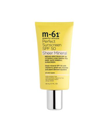 M-61 Perfect Mineral Sunscreen SPF 50 - Sheer - Sheer mineral SPF 50 with vitamin E  green tea  lavender and plant-derived squalane